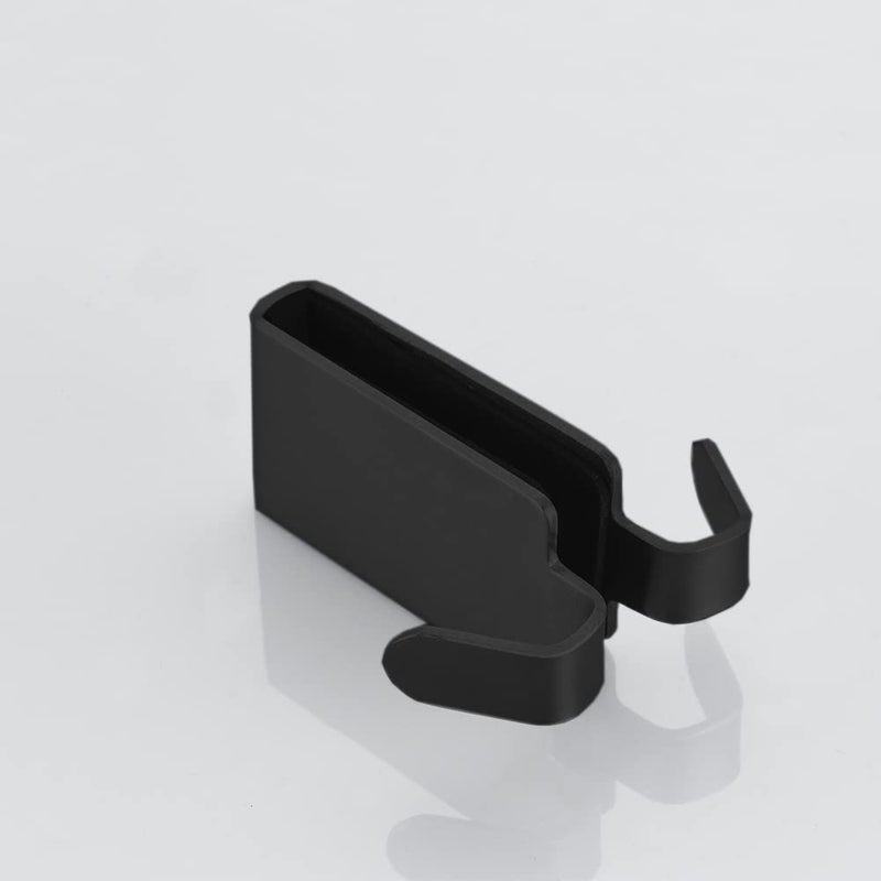 MOKIUER Double Hooks for Glass Shower Door  Towel Hooks Over The Bathroom Glass Wall 0.31-0.39in  Stainless Steel  Matte Black 2 Pack. - Image 3